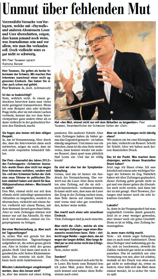 Interview aus dem Liechtensteiner Vaterland vom 04.06.2013